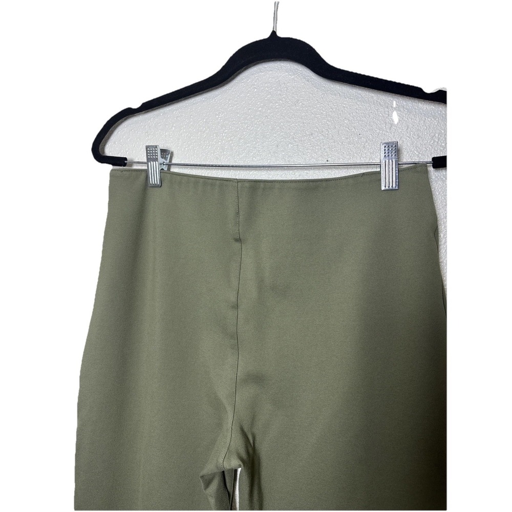 Abercrombie & Fitch Green Trousers Pants Pleated Split Hem Flare-Bottom Size L - Picture 8 of 12